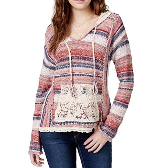 American Rag Sweaters - American Rag Juniors' Lace Hood Sweater (B)